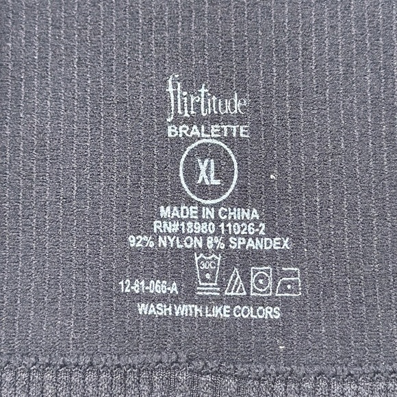 NWT Flirtitude Bralette Black Seamless One Shoulder Size XL - Picture 6 of 7